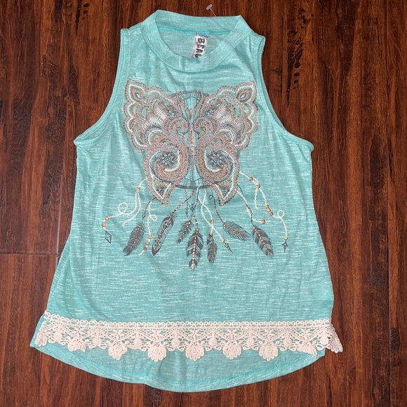 Beautees Other - 3 For $12 Girls Butterfly Tank Top